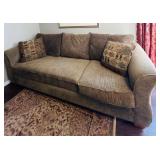 Pretty Neutral Toned Sofa with Accent Pillows