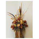 Pretty Home Decor including Metal Vase with Faux Florals, Decorative Candle and Trinket Box