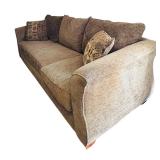 Pretty Neutral Toned Sofa with Accent Pillows