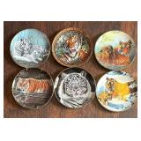 Tiger Motif Plates by Royal Doulton, Franklin Mint and More