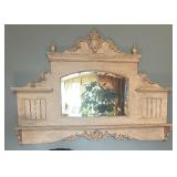 Beautiful Vintage Wooden Wall Shelf with Mirror