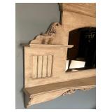 Beautiful Vintage Wooden Wall Shelf with Mirror