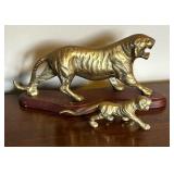 Two Beautiful Brass Tiger Figurines
