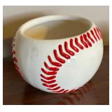 Baseball Motif Vase, Banks and Trinket Dish