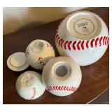 Baseball Motif Vase, Banks and Trinket Dish