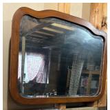 Vintage Wooden Framed Wall Mirror