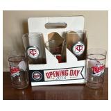 Minnesota Twins Baseball Glassware with Tote