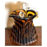 Vintage Murano Style Coin Purse Glass Vase
