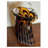 Vintage Murano Style Coin Purse Glass Vase