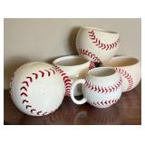 Baseball Figurine Cup, Bowls and Bank