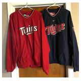 Two Minnesota Twins Baseball Size XL Pullover Windbreakers