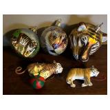 Five Tiger Motif Ornaments