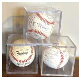 Three Autographed Baseballs