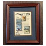 Framed Flight Attendant Stamp Collection
