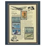 Framed Flight Attendant Stamp Collection