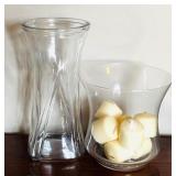 Lot of Decor including Glass Votives, Vases and Candles