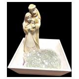 Beautiful Christmas Figurine, Wooden Bowl, and Clear Beads~~Decor for Any Room