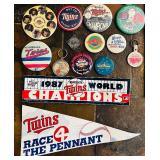 Awesome Minnesota Twins Collectables Including Troll Bobble Head, Buttons, Stickers and More!