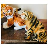 Outstanding Lot of Tiger Collectables Including Carved Wood Trinket Box, Candle Holder, Ringling Bros. and Barnum & Bailey Circus Ceramic Tiger Figurine and More!