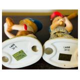 Two Vintage Homco Porcelain Figurines Little Boy Playing Baseball