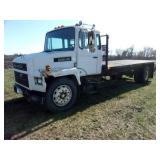1990 Mack Single Axle Flatbed Truck