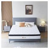Full Size Mattress, 10 Inch Memory Foam Hybrid Mattress in a Box with Individual Pocket Spring for Motion Isolation & Silent Sleep & Strong Edge Support & Pressure Relief