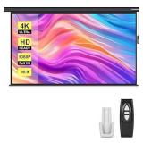 VIVOHOME Motorized Projector Screen with Remote, 16:9 100 Inch Auto Electric Projection Screen, HD 4K Movie Screen for Home Theater, Cinema, Office (87 x 49 Black)