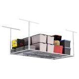 3 x 6FT Overhead Garage Storage Rack,Adjustable Ceiling Storage Racks,Garage Shelving Heavy Duty Storage Organizer System,500Lbs Weight Capacity(White)