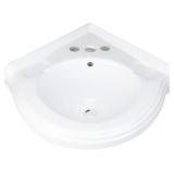 Renovators Supply Manufacturing Portsmouth Corner Wall Mounted Bathroom Sink 22 In. White Ceramic Wall Hung Floating Vessel Sink With Overflow
