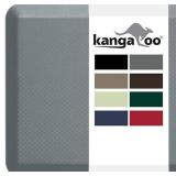 KANGAROO Thick Ergonomic Anti Fatigue Mats for Kitchen Floor, 58x20, Cushioned Standing Office Desk Mat, Waterproof Scratch Resistant Topside, Supportive All Day Comfort Padded Foam Rugs, Gray