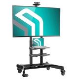 Mobile TV Stand on Wheels for 50-86 Inch TVs up to 200 lbs, Height Adjustable TV Stand Movable max VESA 800x500 Portable, Rolling TV Cart with Wheels/TV Roller Black