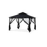 MASTERCANOPY Outdoor Garden Gazebo for Patios with Stable Steel Frame and Netting Walls (10x10,Black)