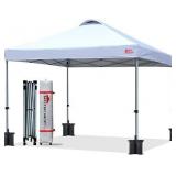MASTERCANOPY Durable Pop-up Canopy Tent with Roller Bag (10x10, White)