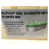 Oval Galvenized Metal Planter Box 6