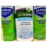 (2) Microban 24 Hour Sanitizing Spray and Biokleen Free & Clear Dishwashing Detergent- 64 Loads - Powder, Concentrated, Phosphate & Chlorine Free, Eco-Friendly, Non-Toxic, No Artificial Fragrance, Col