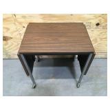 Small Brown Table on Casters