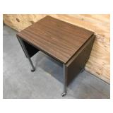 Small Brown Table on Casters