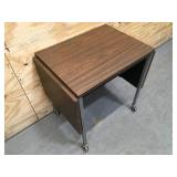 Small Brown Table on Casters