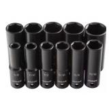 Arcan 1/2 in. Drive Deep SAE Impact Socket Set (11-Piece)