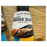 (3) 2 1/2 in W Wheel and Brake Dust Remover Brush, 6 in L Handle, 6 in L Brush, Blue/Yellow, Rubber 0424252