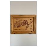 Rustic Framed Wood-Burned Map of The Whitefish Chain of Lakes, Minnesota