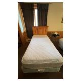 Twin Hardwood Headboard and Mattress Set