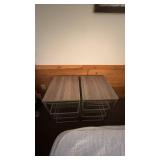 Pair of Metal Frame Storage Units with Wooden Top