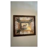 Framed Artwork with Elk Design in Rustic Style