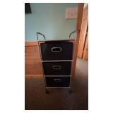 Black 3-Drawer Rolling Storage Cart