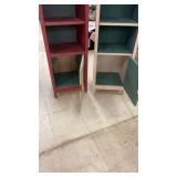 Pair of Rustic Painted Wooden Bookshelves