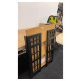 Three-Tier Bookcase with Black Openwork Sides