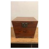 Set of 2 Rustic Wooden Storage Chests with Metal Hardware