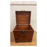 Set of 2 Rustic Wooden Storage Chests with Metal Hardware