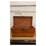 Set of 2 Rustic Wooden Storage Chests with Metal Hardware